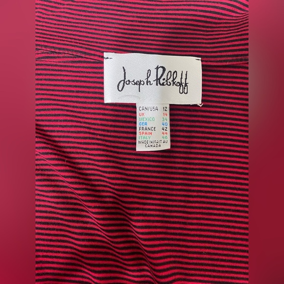 Joseph Ribkoff Women's Red Striped Button-Up Top size 12 - Picture 5 of 5
